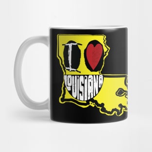 I Love Louisiana Smiling Happy Face Mug